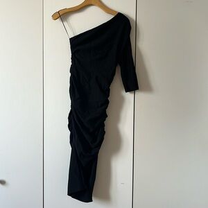 Alieva Black Midi Bodycon Dress